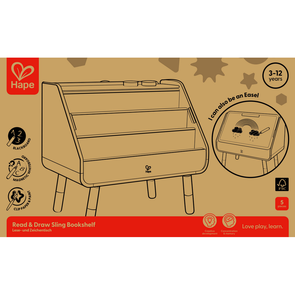 Tableau à dessins - bibliothèque 2 en 1 Tableau à dessins - bibliothèque 2 en 1