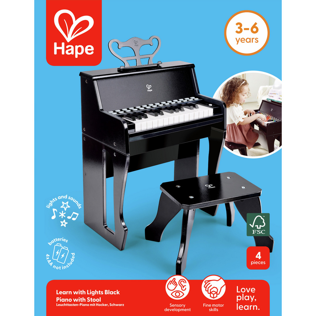 Piano droit avec apprentissage interactif noir Piano droit avec apprentissage interactif noir