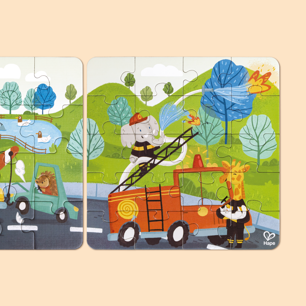 Puzzle véhicules de secours storytelling 4 en 1 Puzzle véhicules de secours storytelling 4 en 1