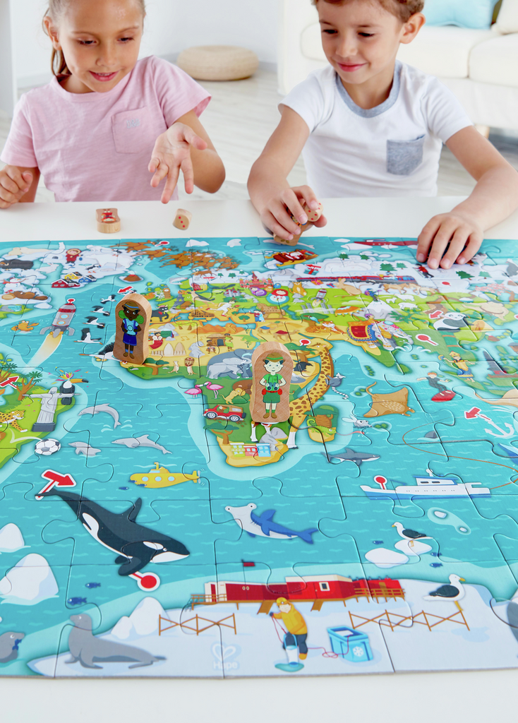 Puzzle 2 en 1 tour du monde