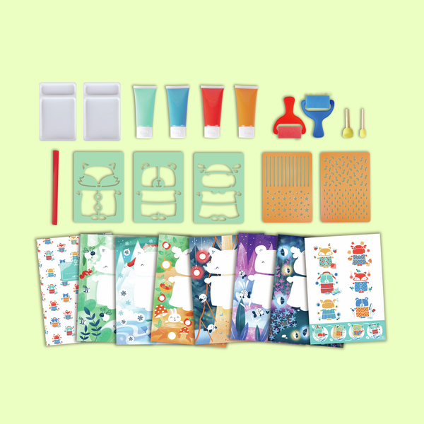 Coffret artistique : peintures à l'éponge Coffret artistique : peintures à l'éponge