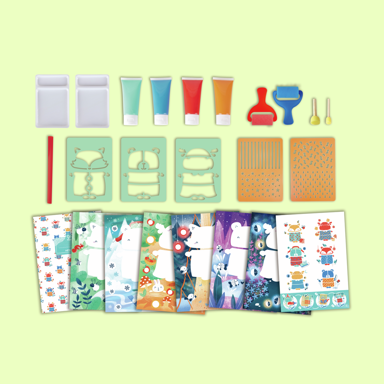 Coffret artistique : peintures à l'éponge Coffret artistique : peintures à l'éponge