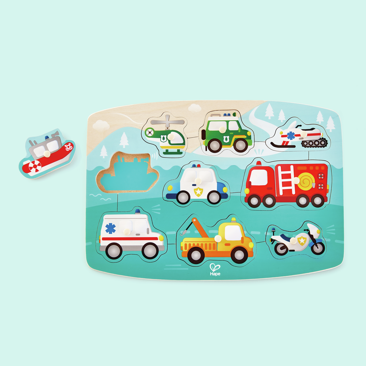 Puzzle à boutons véhicules de secours Puzzle à boutons véhicules de secours