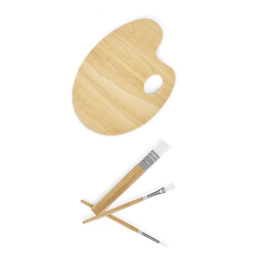 Palette de peinture et ses pinceaux Palette de peinture et ses pinceaux