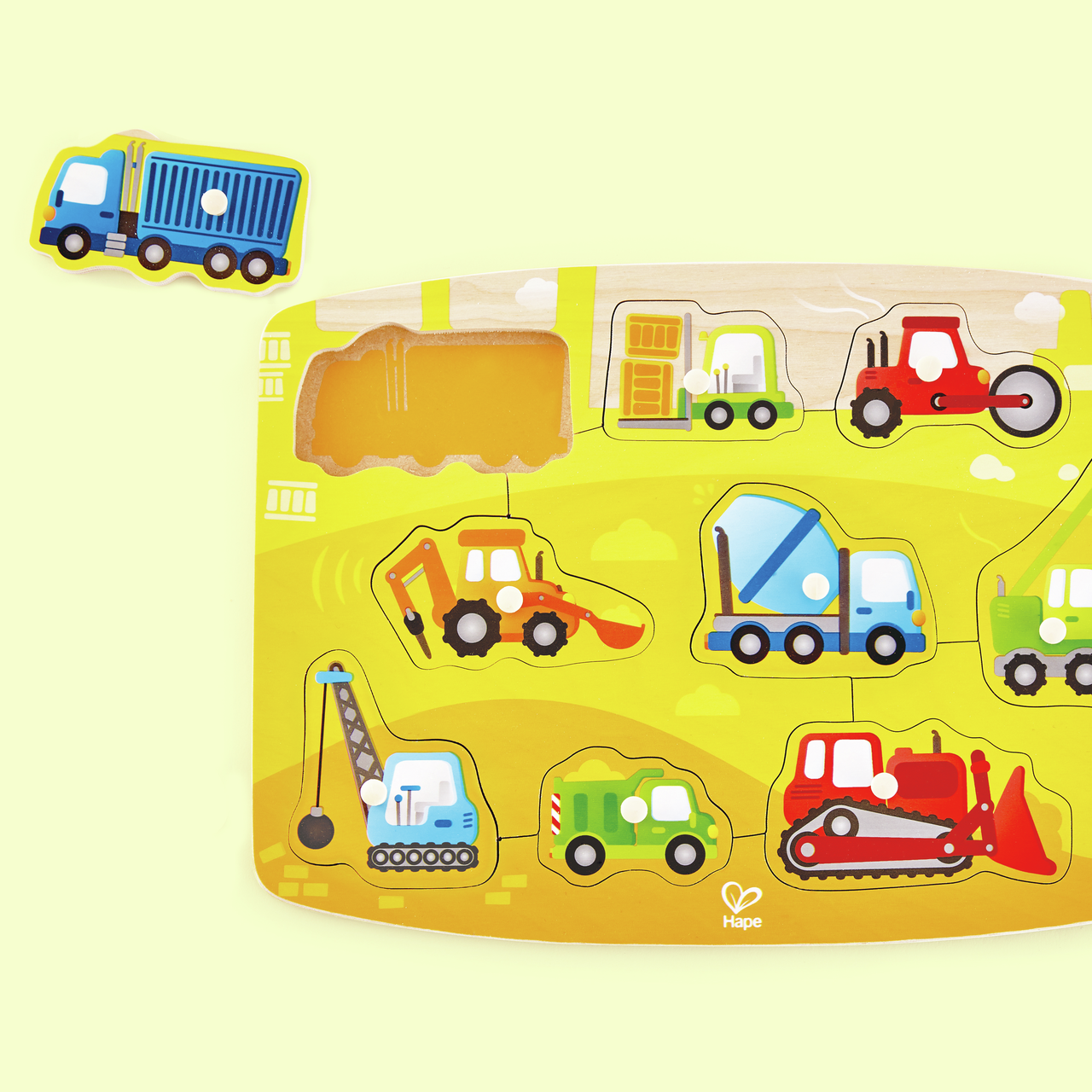 Puzzle à boutons véhicules de chantier Puzzle à boutons véhicules de chantier