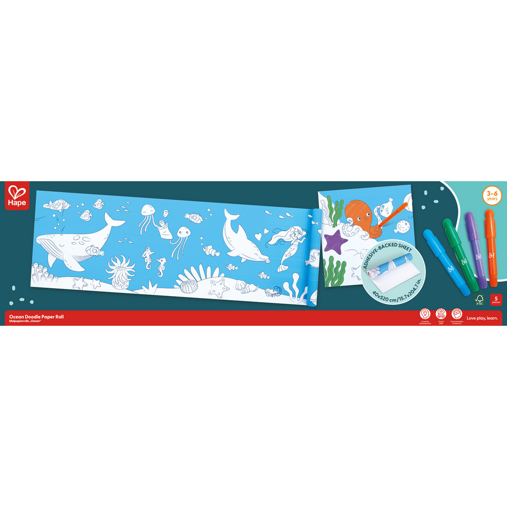 Rouleau à dessin et feutres - océan Rouleau à dessin et feutres - océan