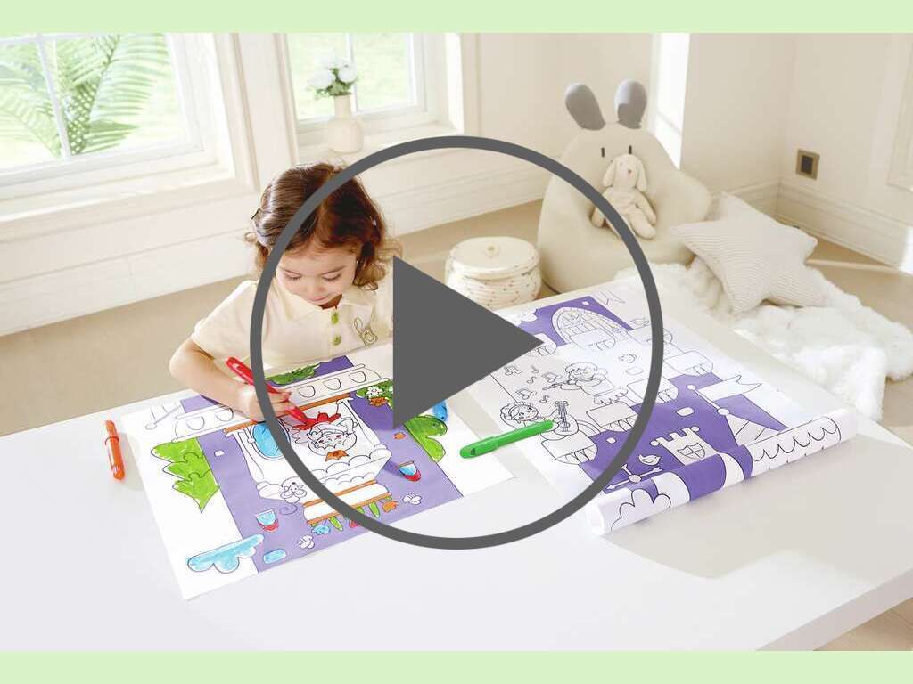 Rouleau à dessin et feutres - château fort Rouleau à dessin et feutres - château fort