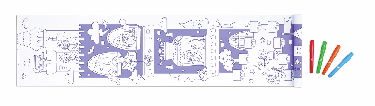 Rouleau à dessin et feutres - château fort Rouleau à dessin et feutres - château fort
