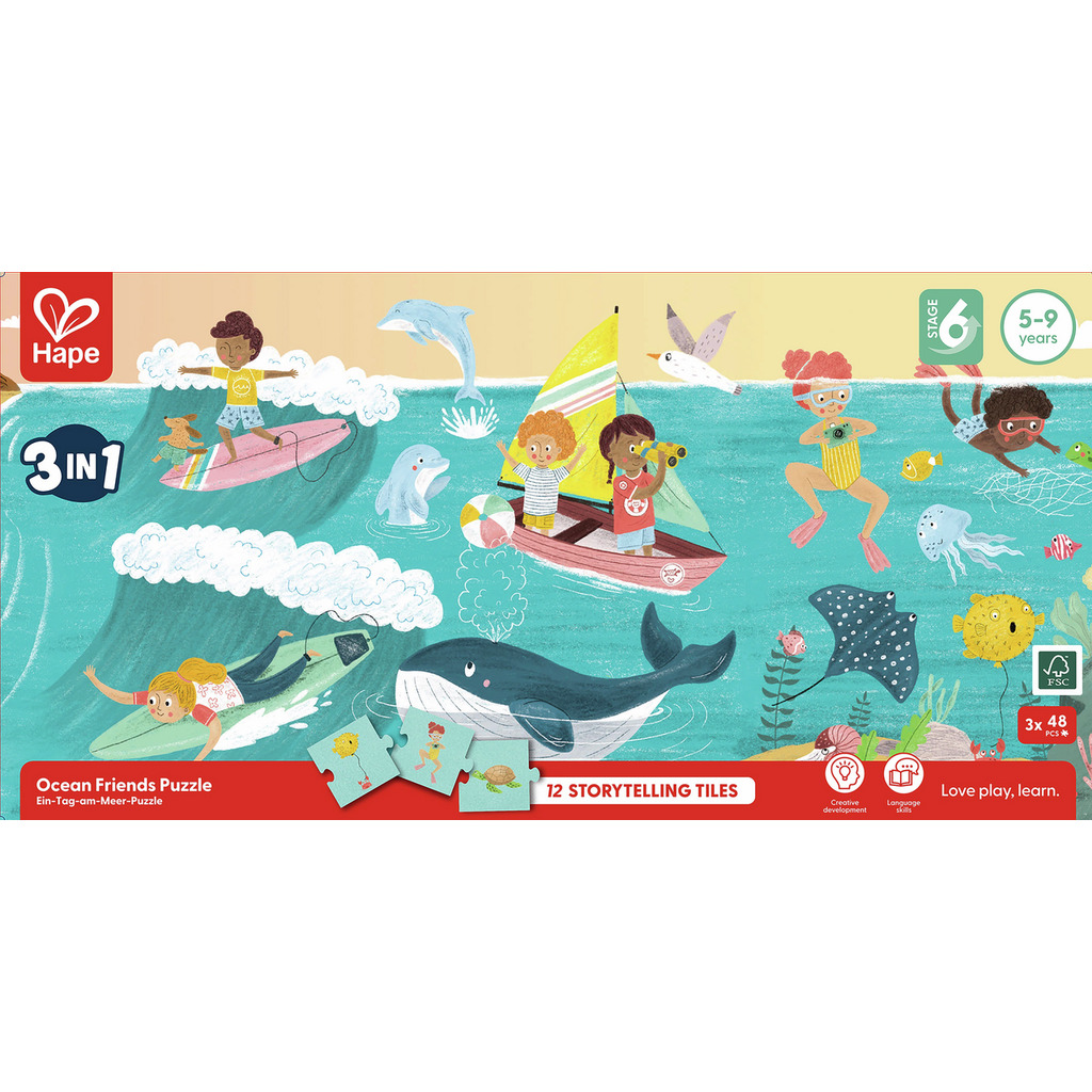 Puzzle des amis de l'océan storytelling 3 en 1 Puzzle des amis de l'océan storytelling 3 en 1