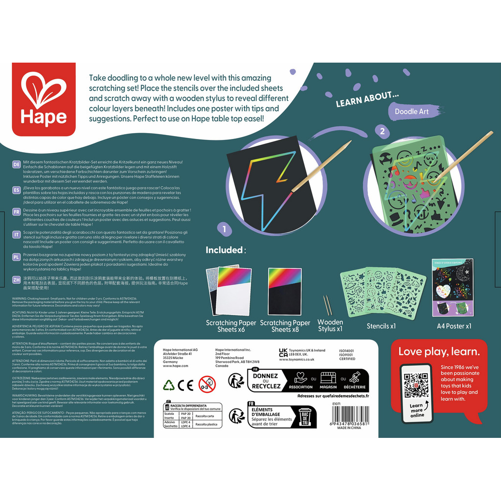 Coffret artistique tableaux à gratter Coffret artistique tableaux à gratter