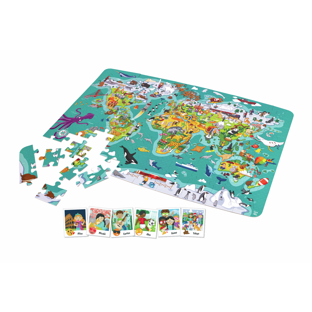 Puzzle 2 en 1 tour du monde