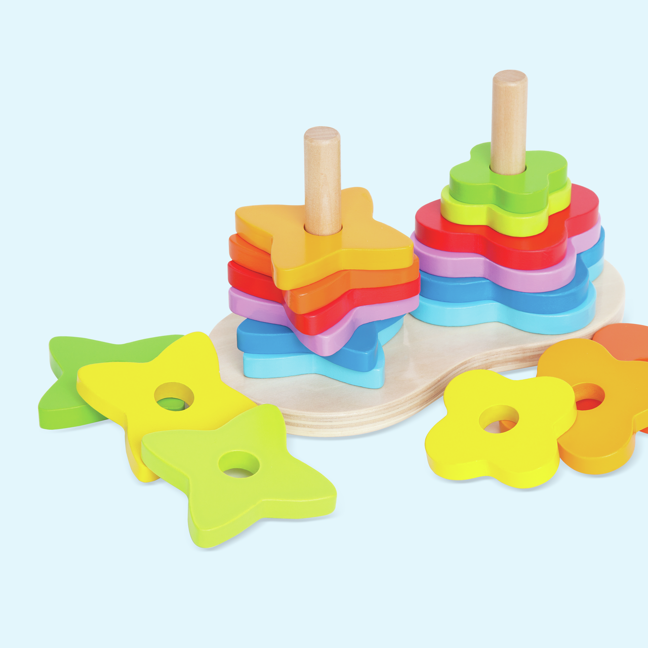 Puzzle arc-en-ciel à empiler