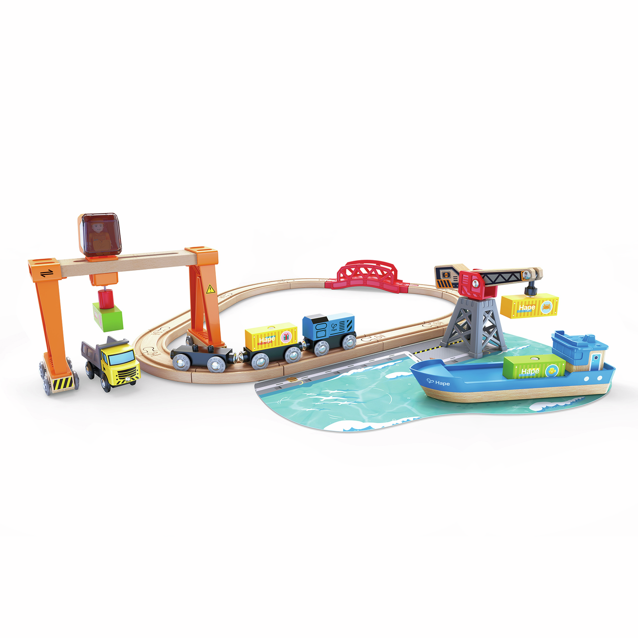 Circuit de train cargo et grue