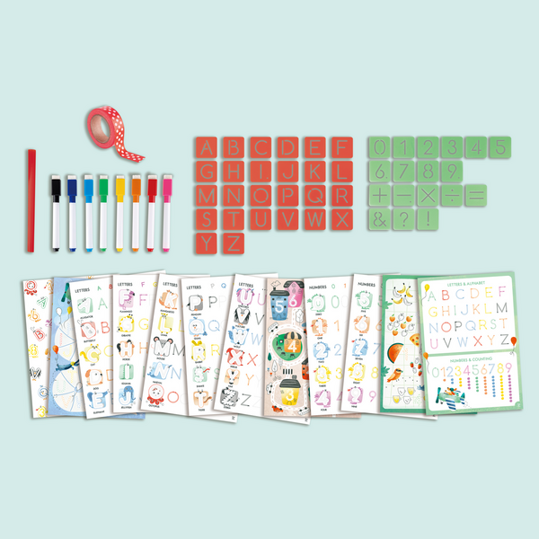Coffret artistique : alphabet et chiffres à tracer Coffret artistique : alphabet et chiffres à tracer