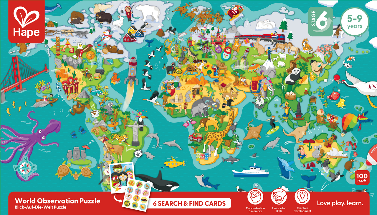 Puzzle 2 en 1 tour du monde Puzzle 2 en 1 tour du monde