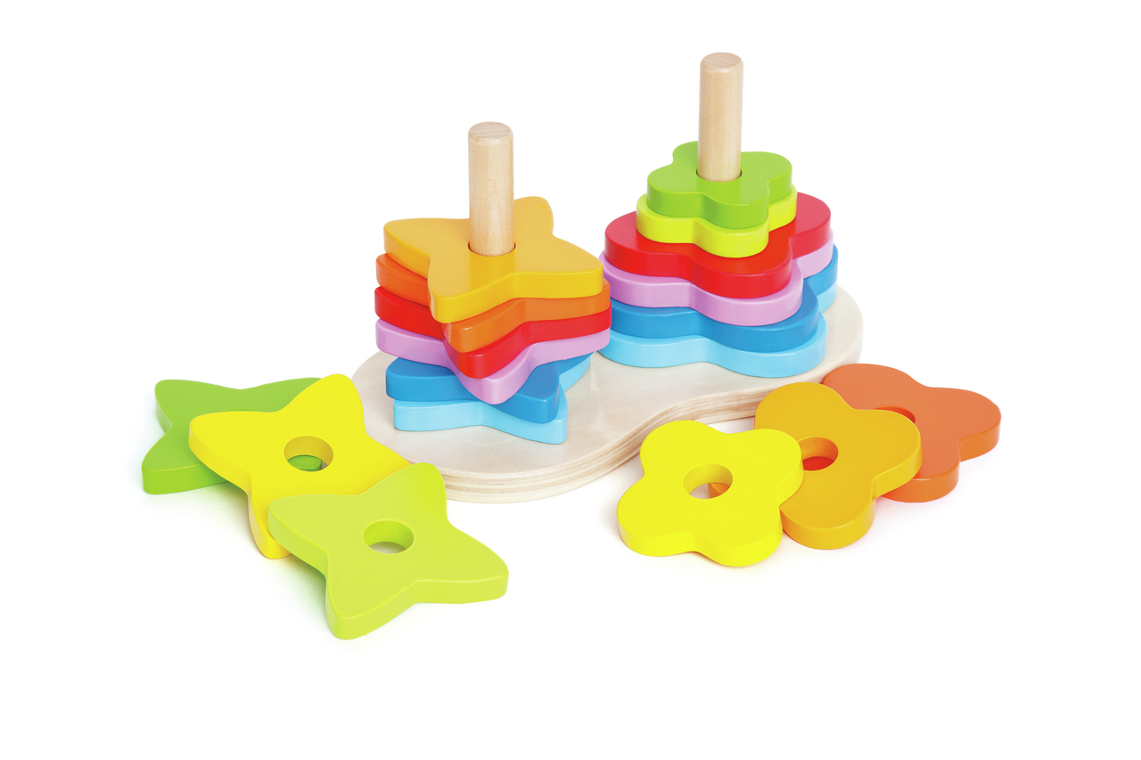 Puzzle arc-en-ciel à empiler