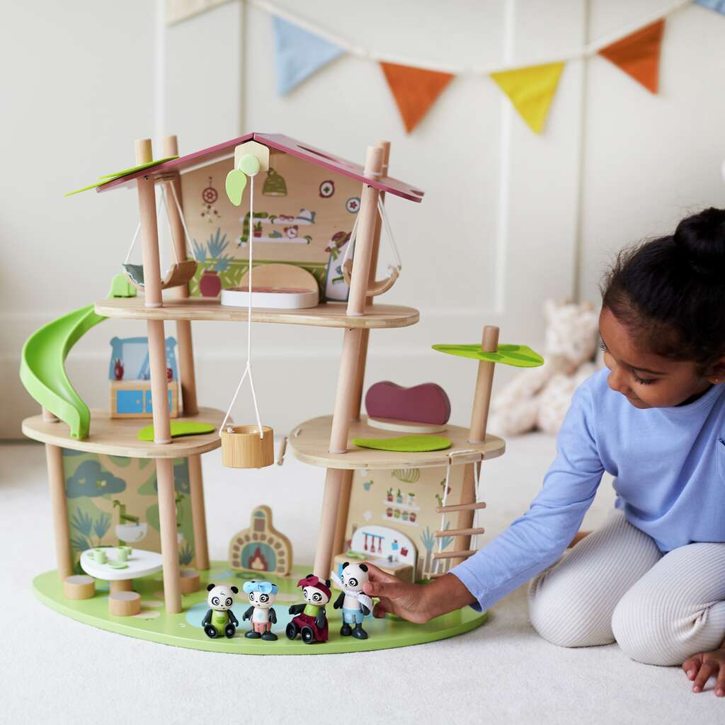 Maison en bambou des pandas Maison en bambou des pandas