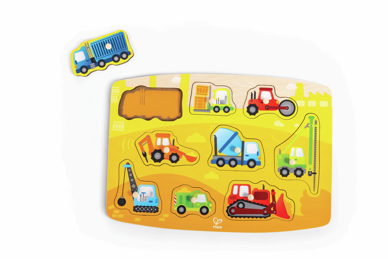 Puzzle à boutons véhicules de chantier Puzzle à boutons véhicules de chantier