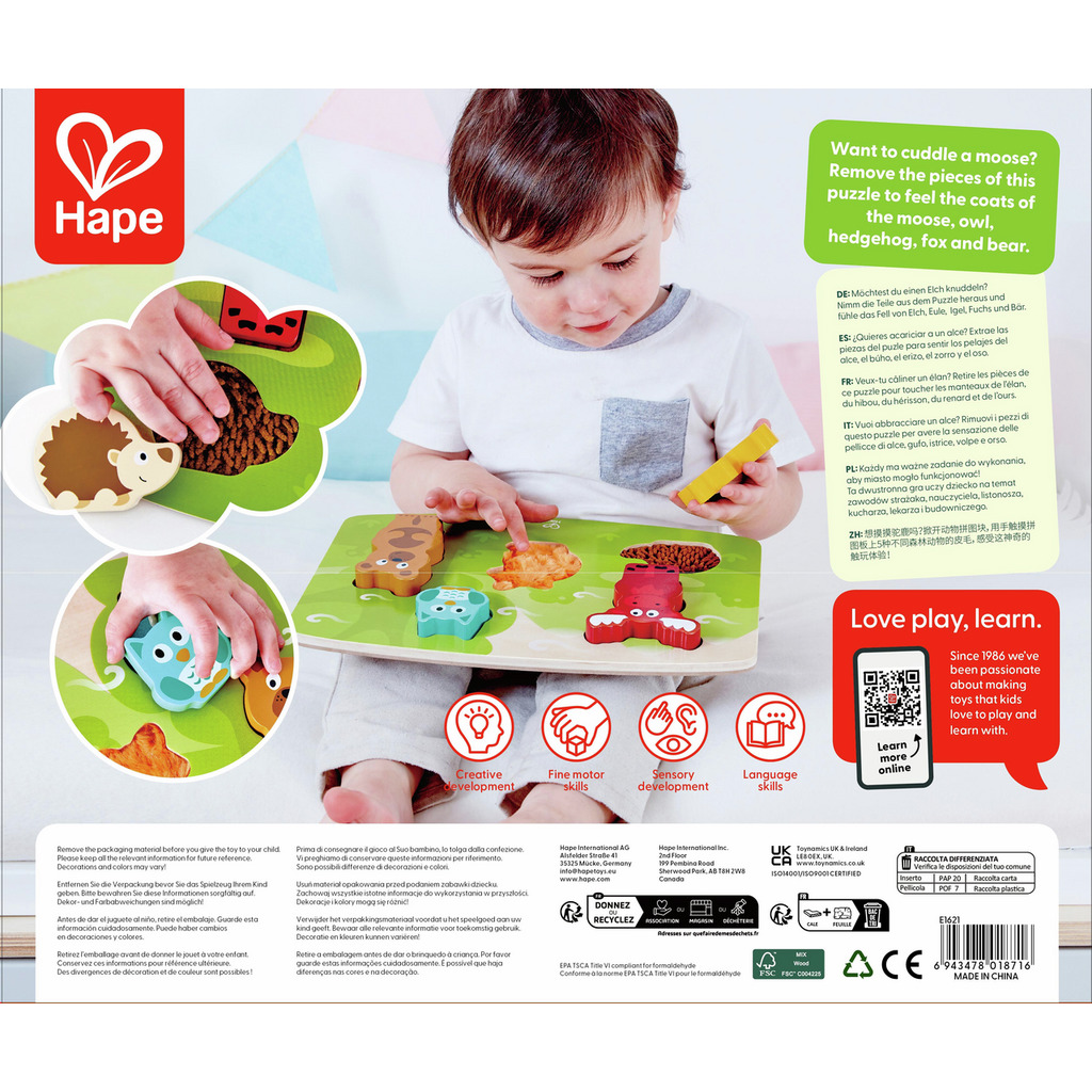 Puzzle tactile animaux de la forêt Puzzle tactile animaux de la forêt