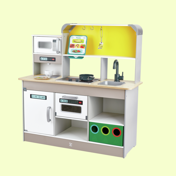 Cuisine deluxe interactive et bac de recyclage