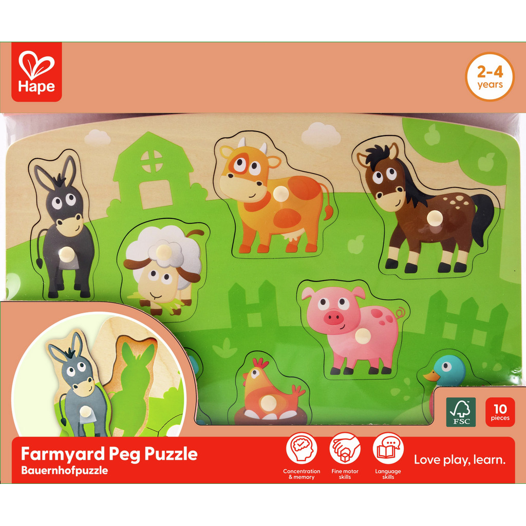 Puzzle à boutons animaux de la ferme Puzzle à boutons animaux de la ferme