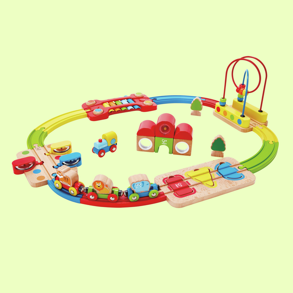 Chemin de fer puzzle arc-en-ciel