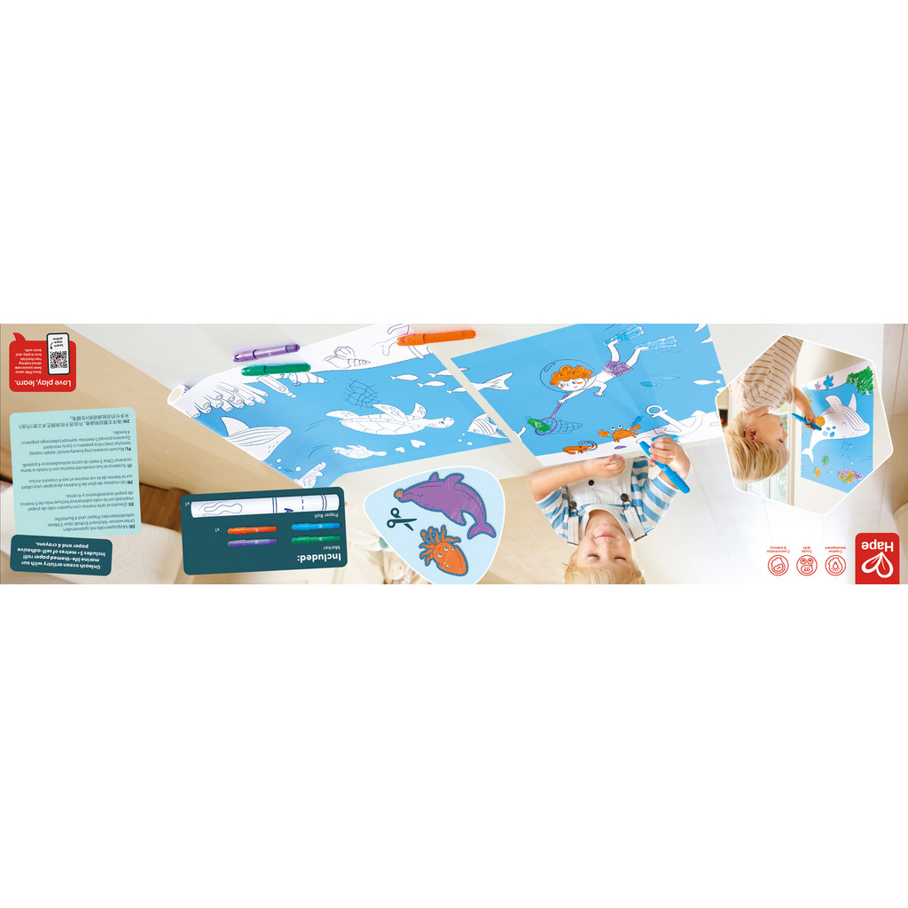 Rouleau à dessin et feutres - océan