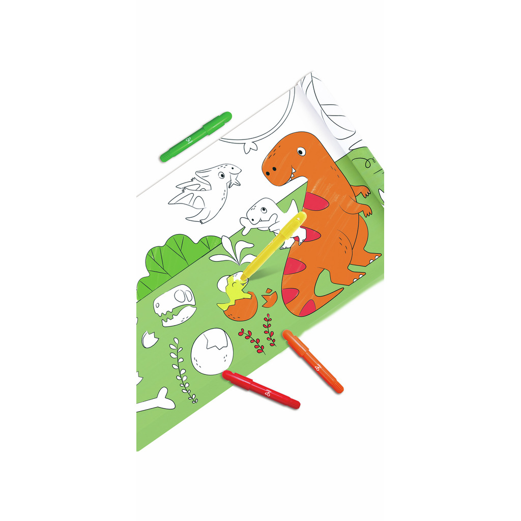 Rouleau à dessin et feutres - dinosaure Rouleau à dessin et feutres - dinosaure