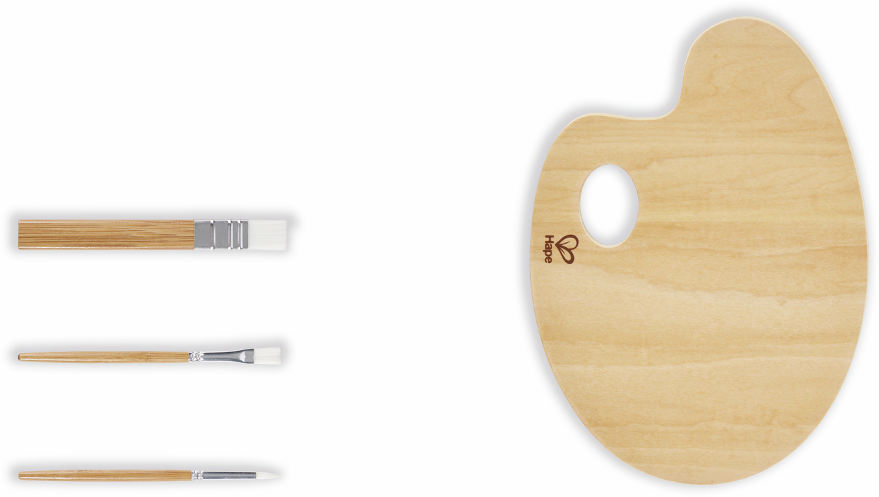 Palette de peinture et ses pinceaux Palette de peinture et ses pinceaux