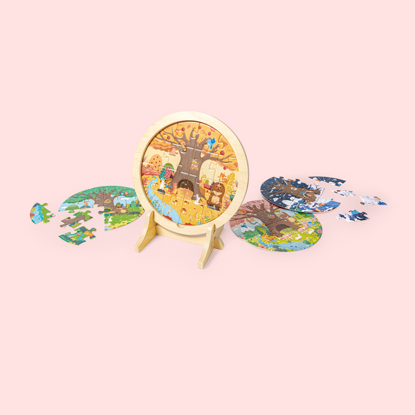 Puzzle en bois avec chevalet - 4 saisons