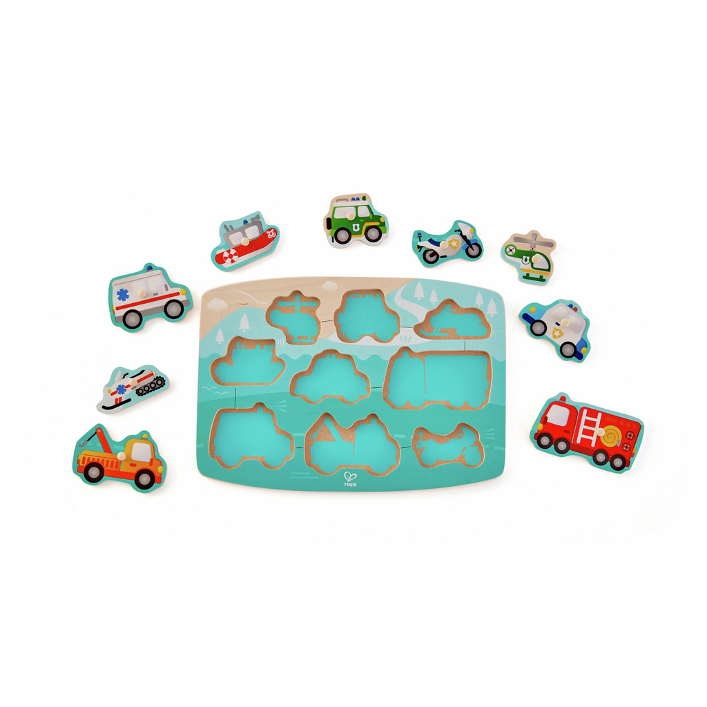 Puzzle à boutons véhicules de secours Puzzle à boutons véhicules de secours