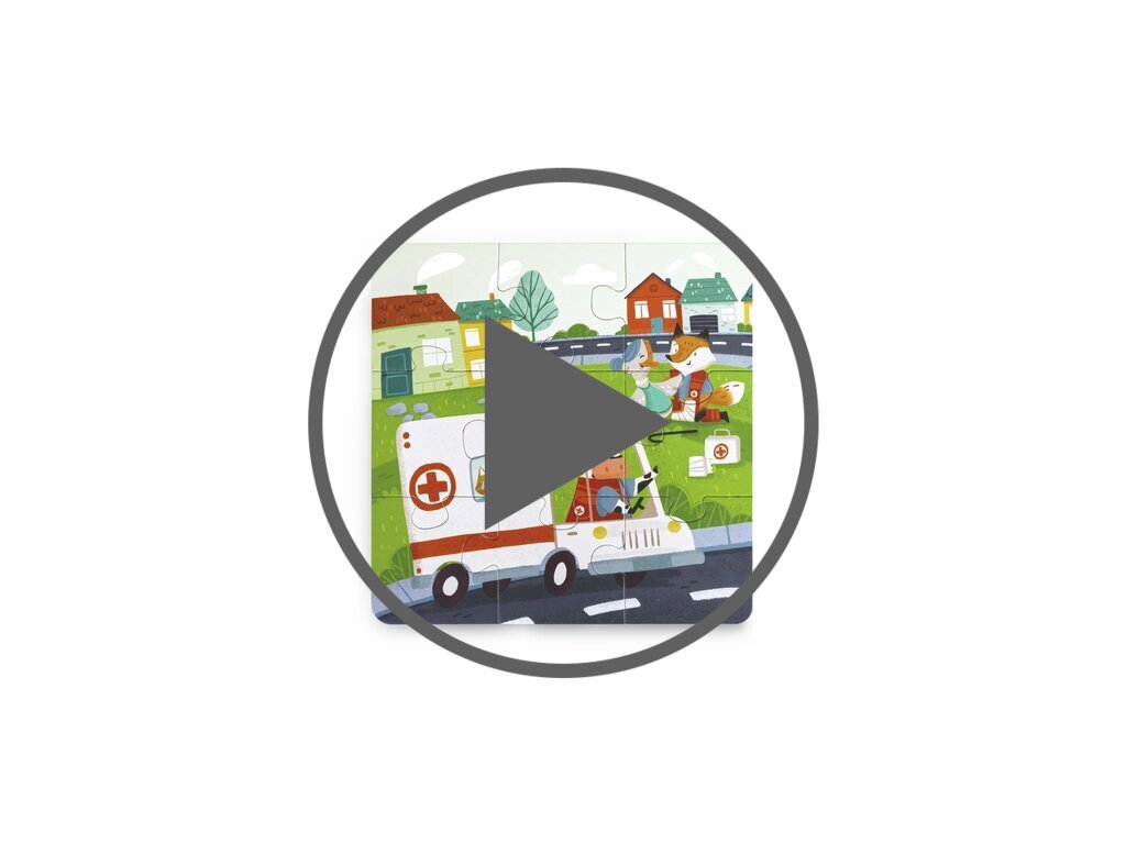 Puzzle véhicules de secours storytelling 4 en 1 Puzzle véhicules de secours storytelling 4 en 1