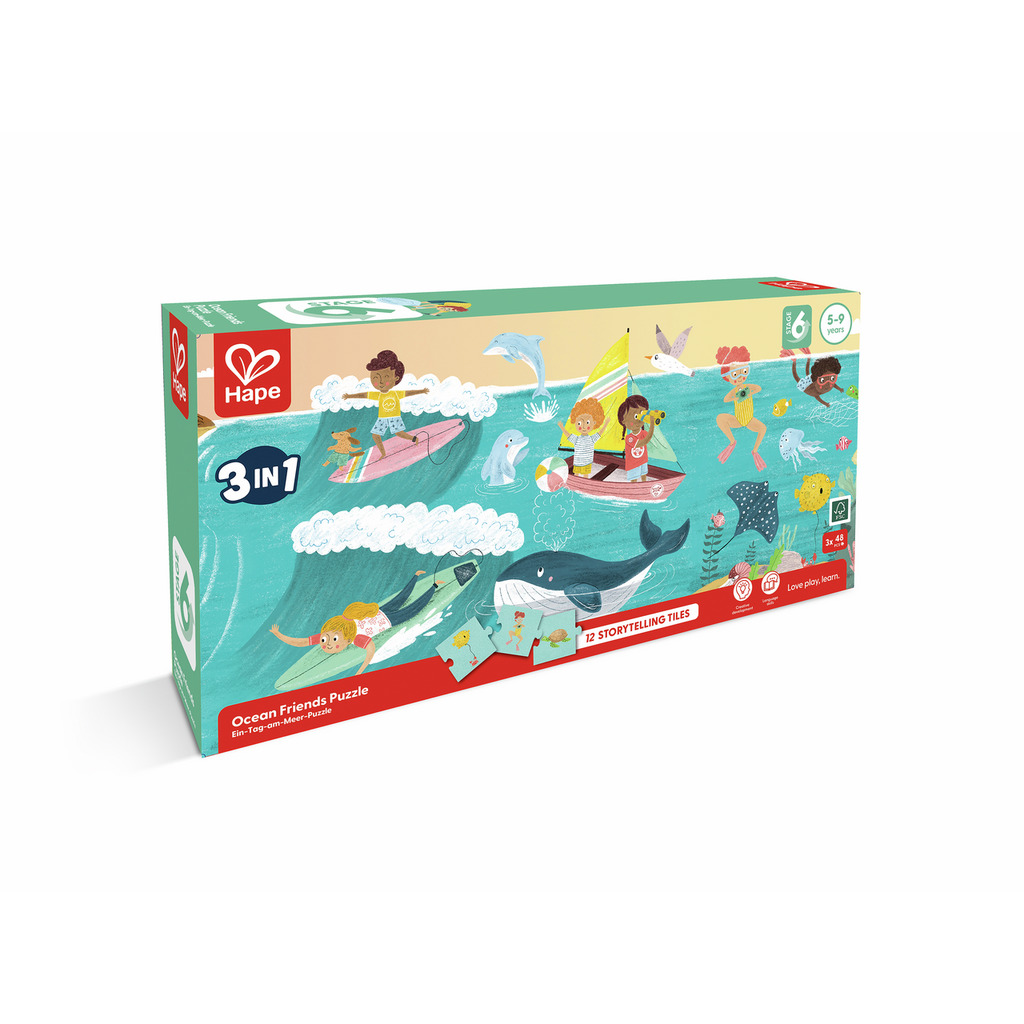 Puzzle des amis de l'océan storytelling 3 en 1 Puzzle des amis de l'océan storytelling 3 en 1