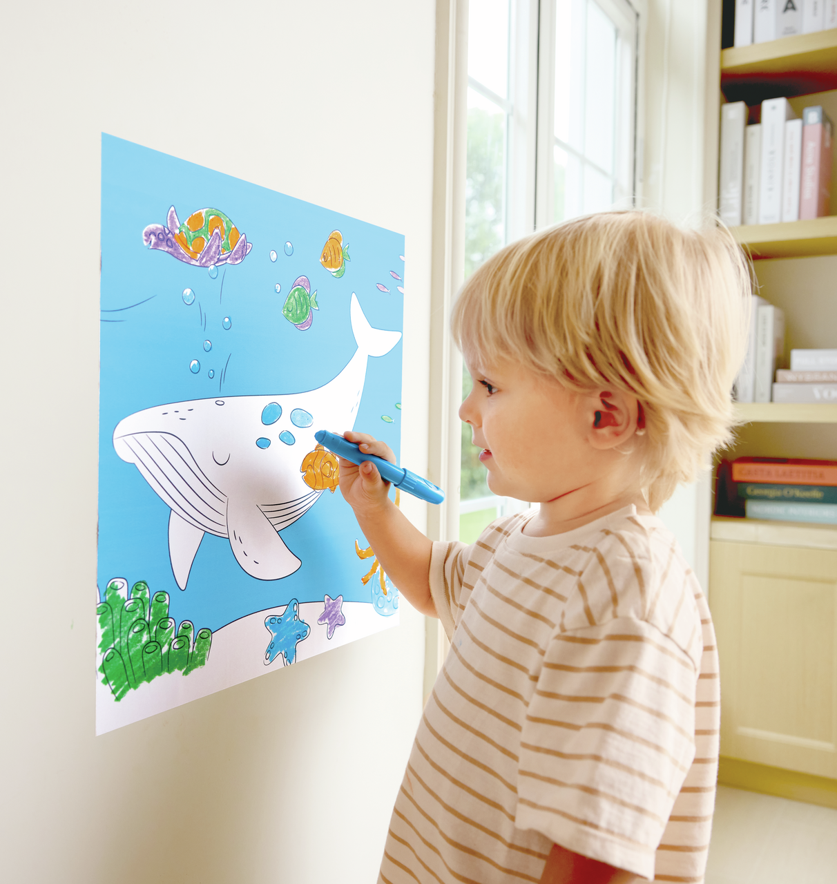 Rouleau à dessin et feutres - océan