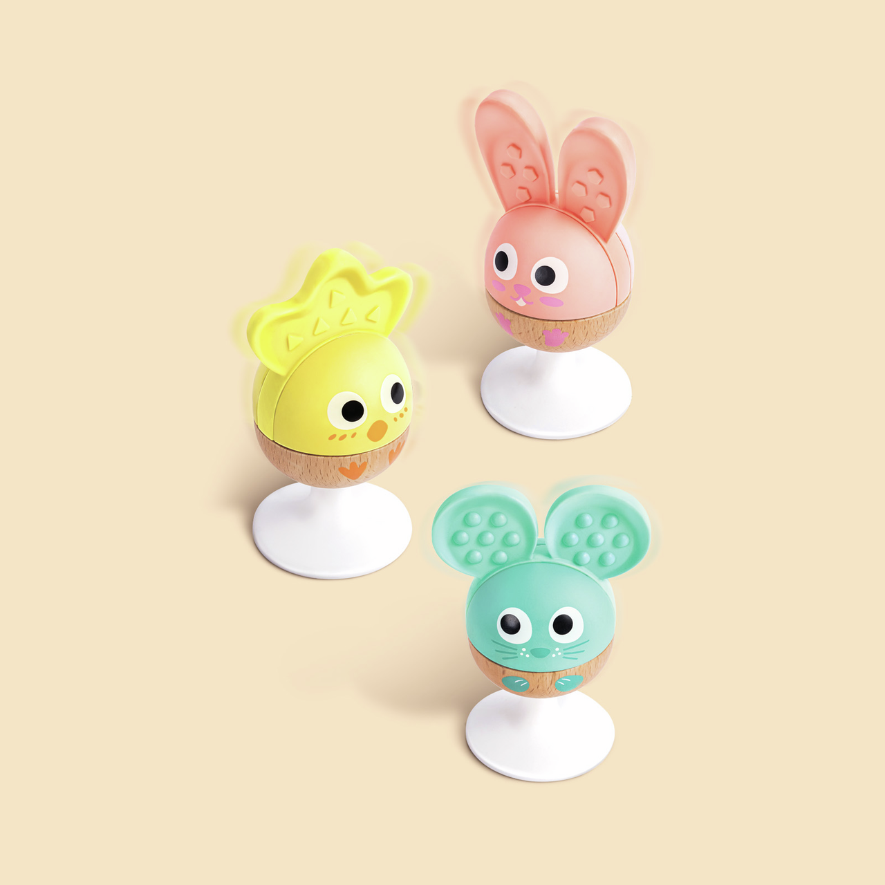 3 hochets à ventouse - animaux 3 hochets à ventouse - animaux