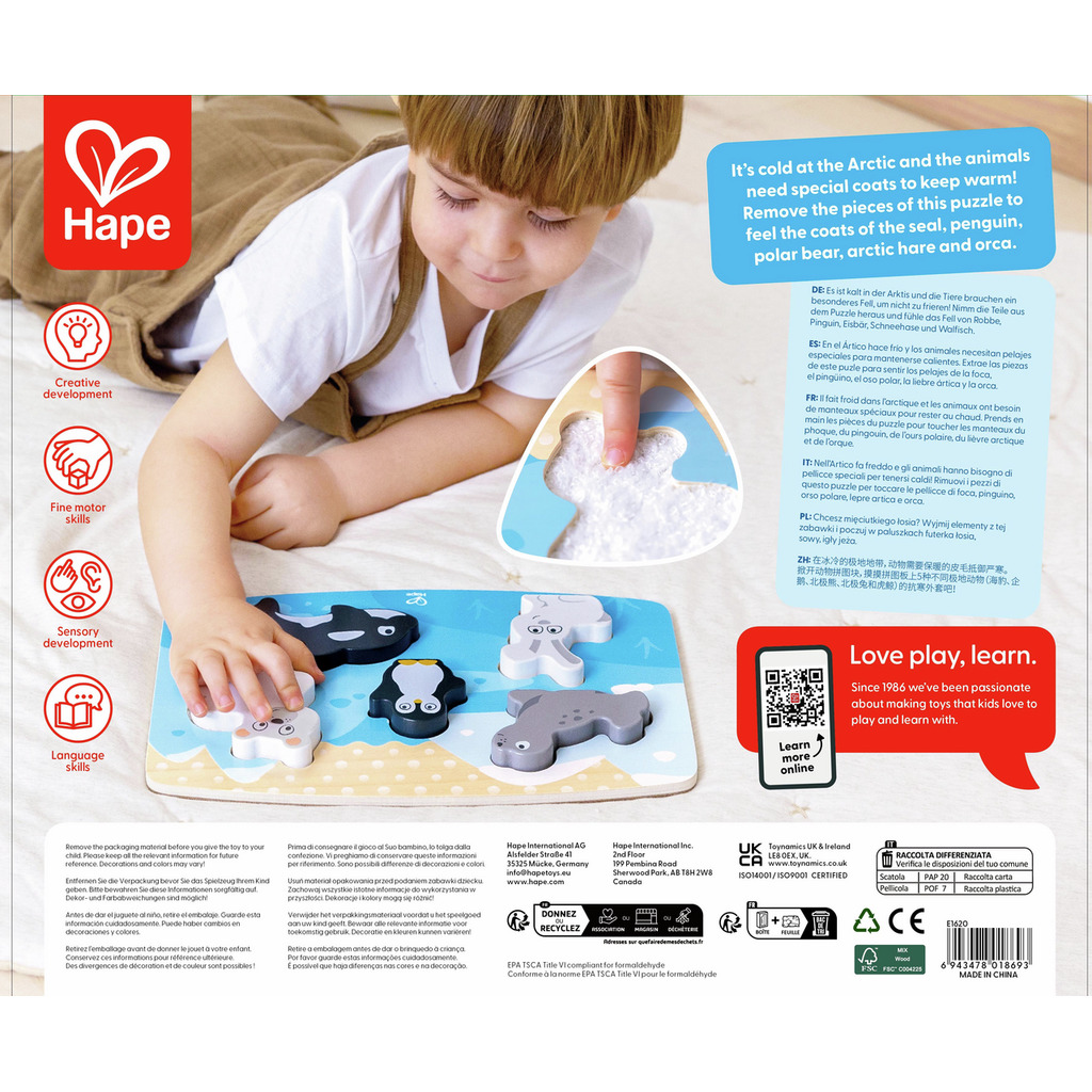 Puzzle tactile animaux polaires Puzzle tactile animaux polaires