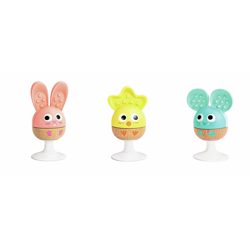 3 hochets à ventouse - animaux